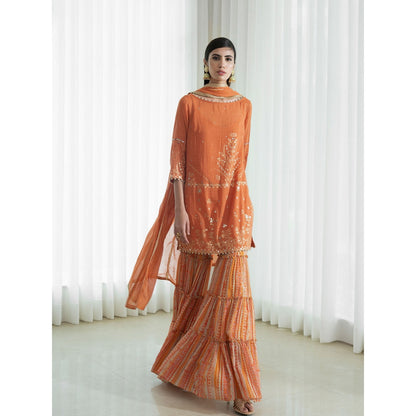 Mandira Wirk Orange Kurta (Set of 3)