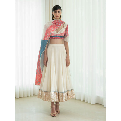 Mandira Wirk Multi-Colour Lehnga (Set of 3)