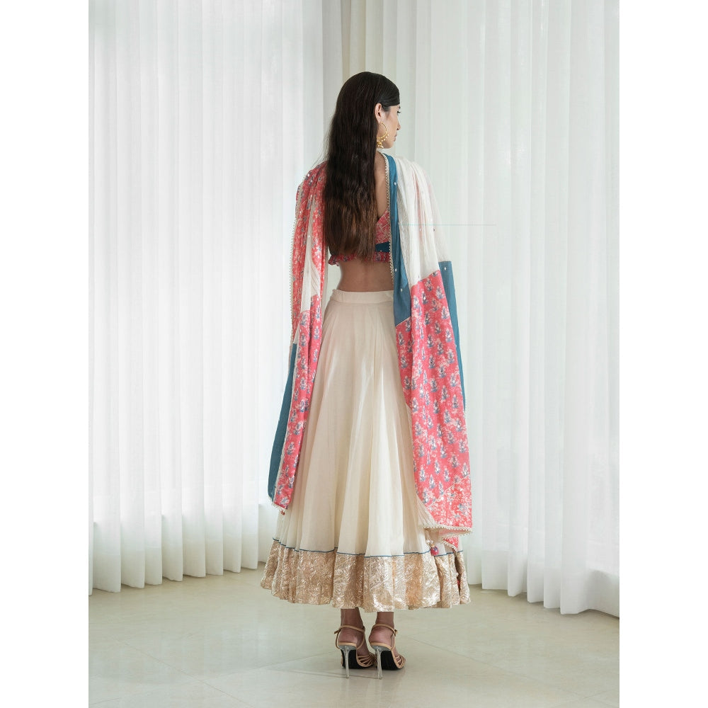 Mandira Wirk Multi-Colour Lehnga (Set of 3)