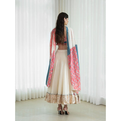 Mandira Wirk Multi-Colour Lehnga (Set of 3)