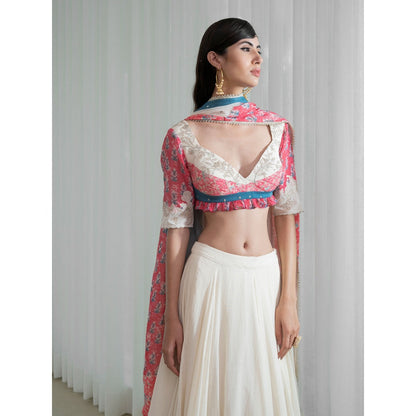 Mandira Wirk Multi-Colour Lehnga (Set of 3)