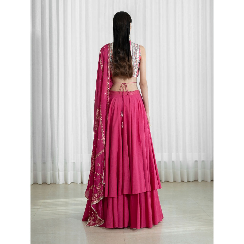 Mandira Wirk Pink Lehenga (Set of 3)