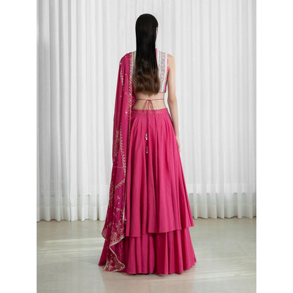 Mandira Wirk Pink Lehenga (Set of 3)
