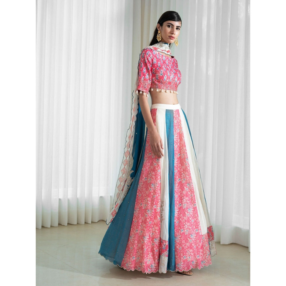 Mandira Wirk Multi-Colour Lehnga (Set of 3)