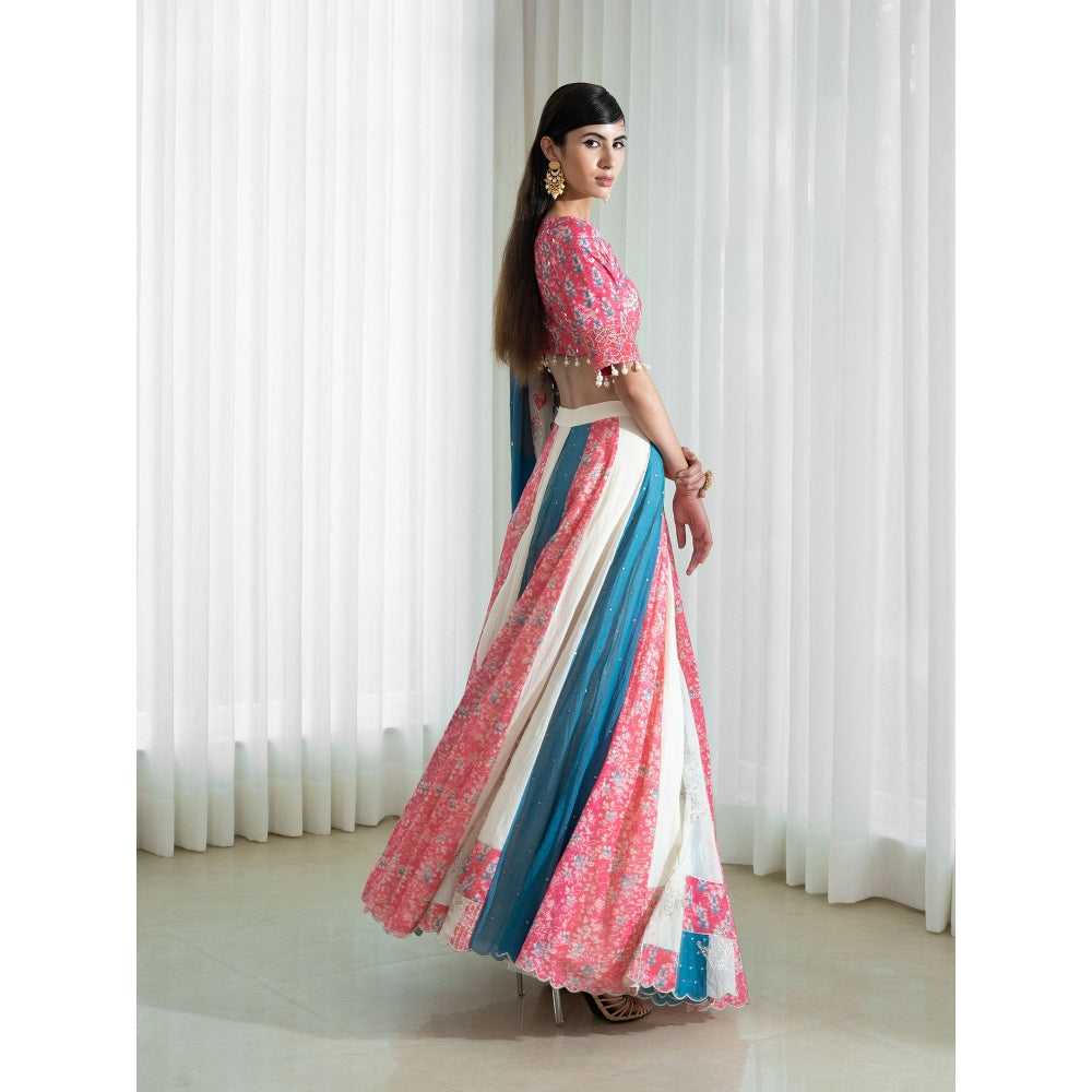 Mandira Wirk Multi-Colour Lehnga (Set of 3)