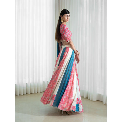 Mandira Wirk Multi-Colour Lehnga (Set of 3)