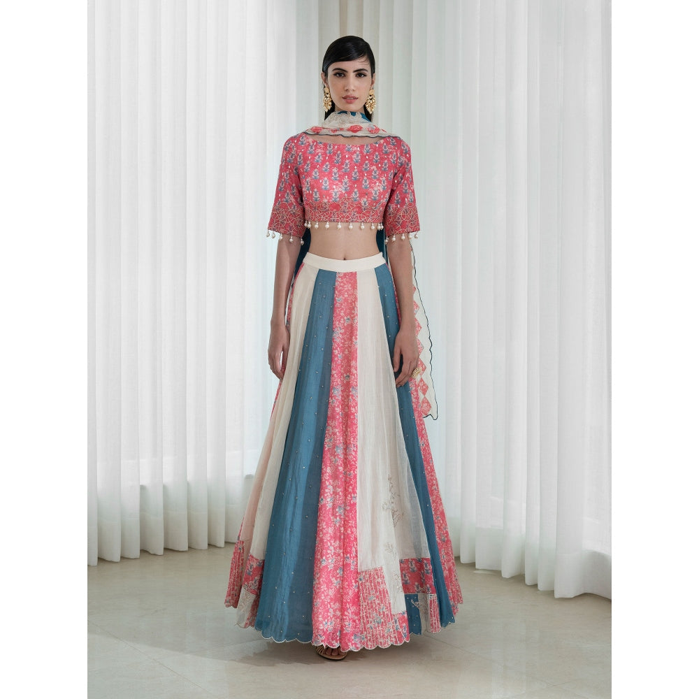 Mandira Wirk Multi-Colour Lehnga (Set of 3)