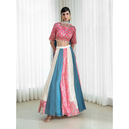 Mandira Wirk Multi-Colour Lehnga (Set of 3)