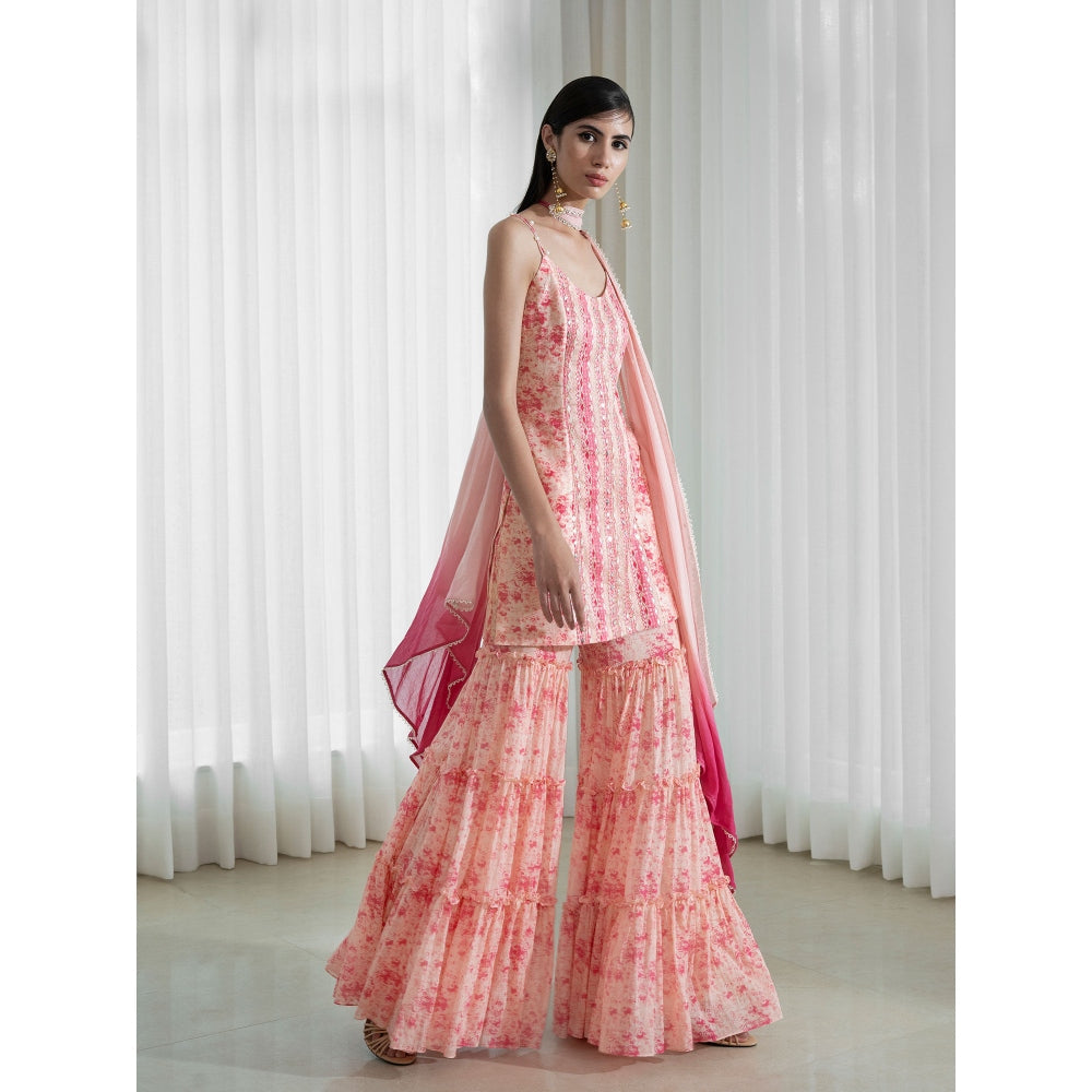 Mandira Wirk Pink Kurta (Set of 3)