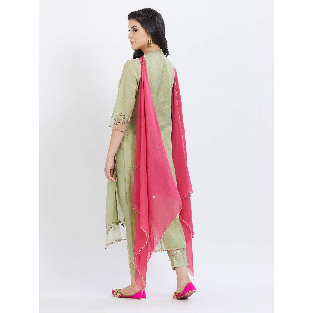 MANDIRA WIRK Jade Kurta With Pant And Dupatta (Set Of 3)