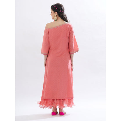 MANDIRA WIRK Coral Embroidered Kurta Set Of 2