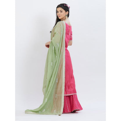 MANDIRA WIRK Fuchsia Kurta Sharara (Set Of 3)