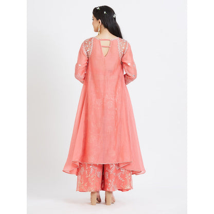 MANDIRA WIRK Coral Embroidered Kurta (Set Of 3)