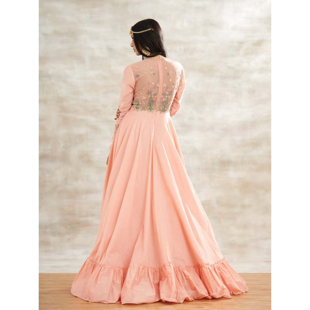 MANDIRA WIRK Peach Embellished Dress