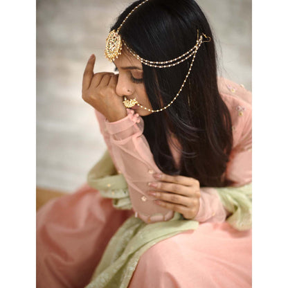 MANDIRA WIRK Peach Embellished Dress