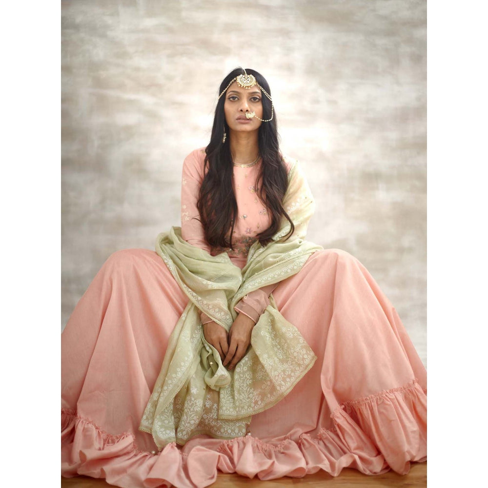 MANDIRA WIRK Peach Embellished Dress