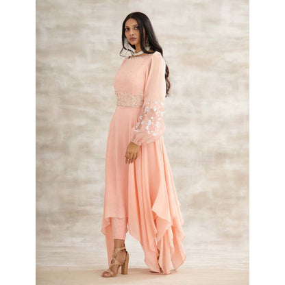 MANDIRA WIRK Peach Embellished Tunic with Pant (Set of 2)