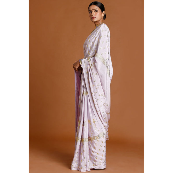Masaba Pink Fern & Moon Saree With Unstitched Blouse