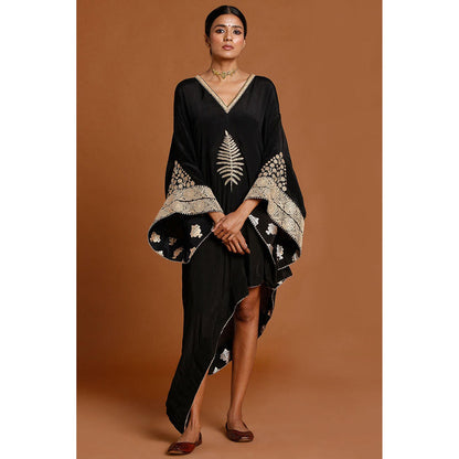 Masaba Black Embroidered Kaftan (Set of 2)
