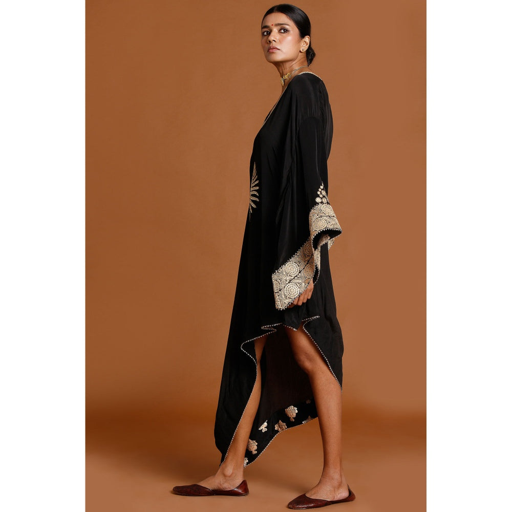 Masaba Black Embroidered Kaftan (Set of 2)