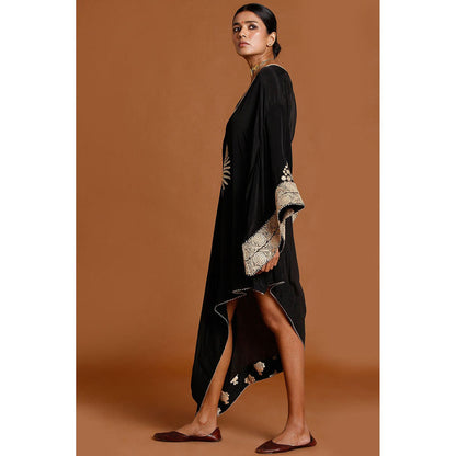 Masaba Black Embroidered Kaftan (Set of 2)