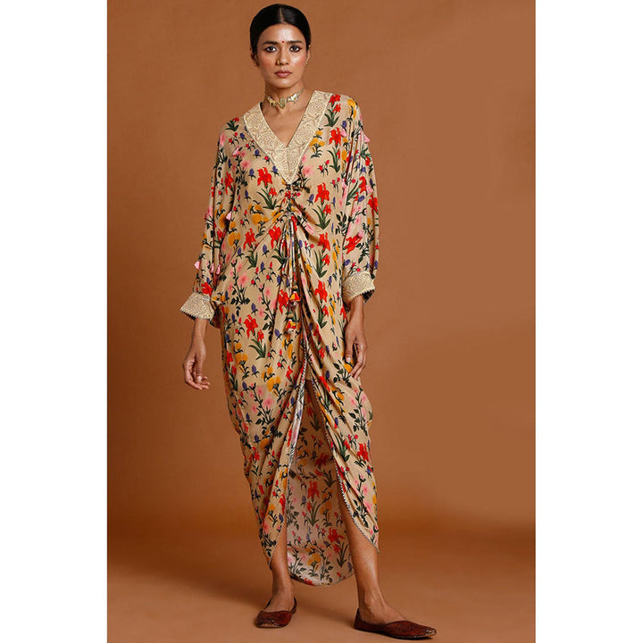 Masaba Oatmeal Autumn Bouquet Kaftan (Set of 2)