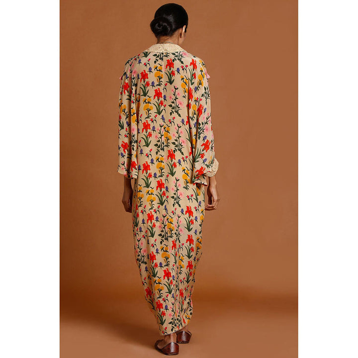 Masaba Oatmeal Autumn Bouquet Kaftan (Set of 2)