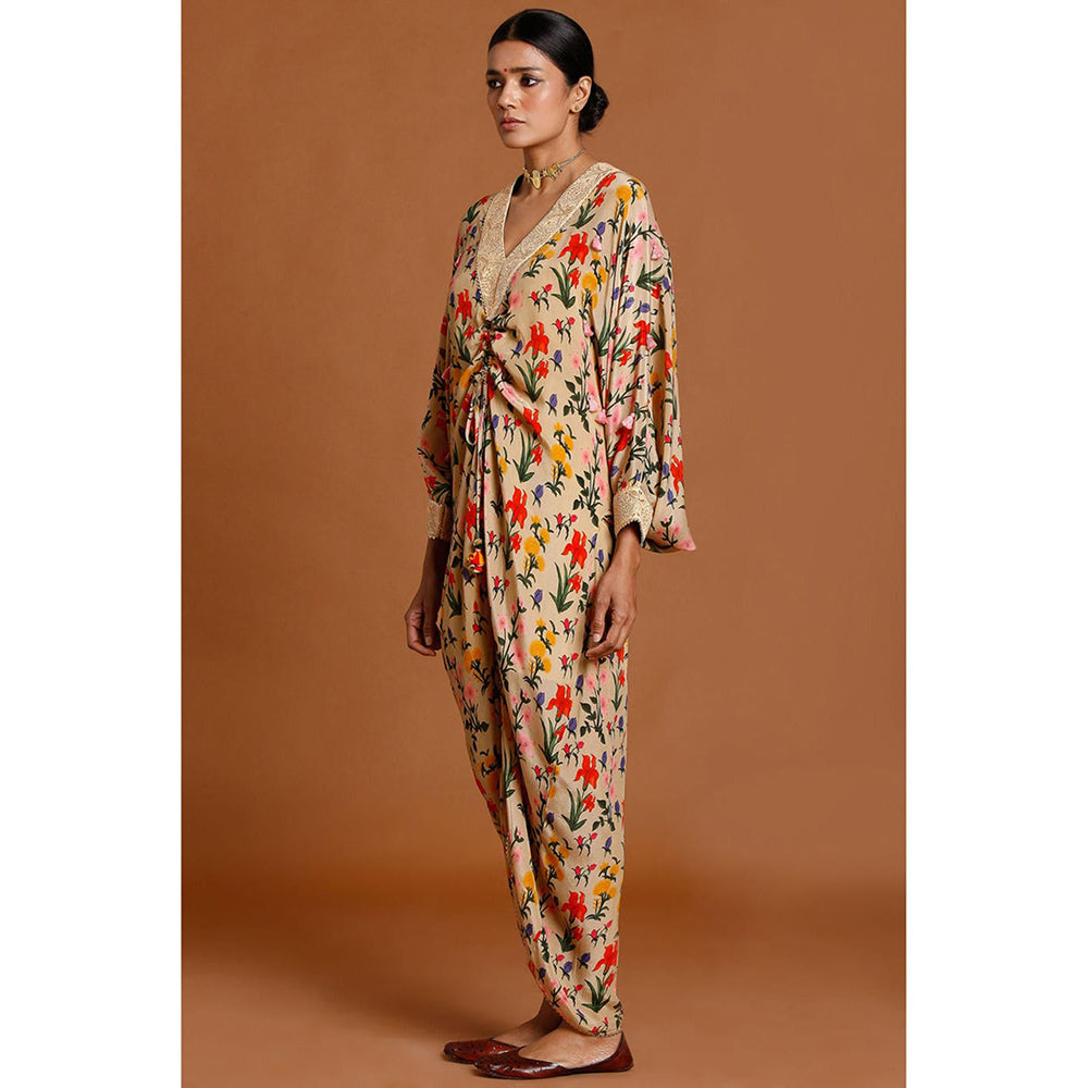 Masaba Oatmeal Autumn Bouquet Kaftan (Set of 2)