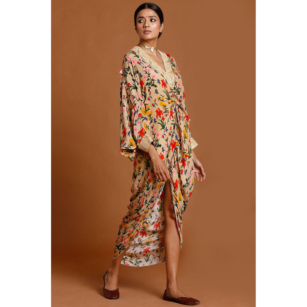 Masaba Oatmeal Autumn Bouquet Kaftan (Set of 2)