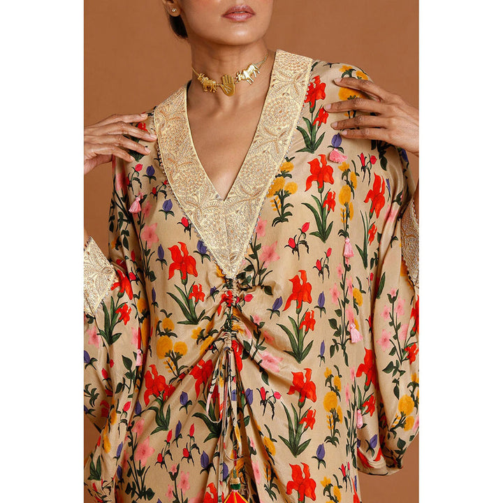 Masaba Oatmeal Autumn Bouquet Kaftan (Set of 2)