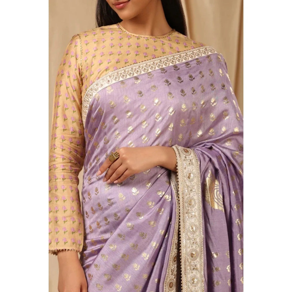 Masaba Lilac Lovebird in the Garden Saree with Unstitched Blouse