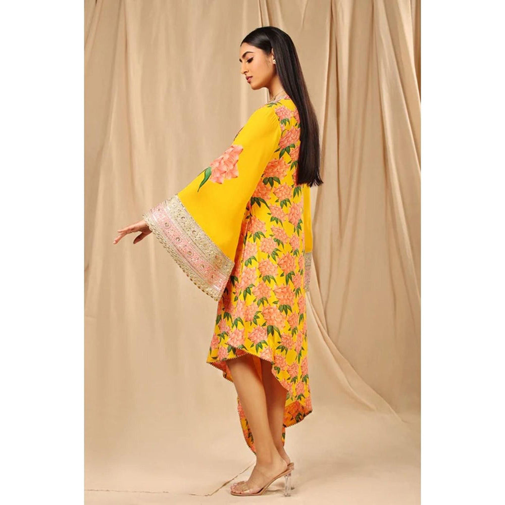 Masaba Sunshine Yellow Candy Swirl Kaftan (Set of 2)