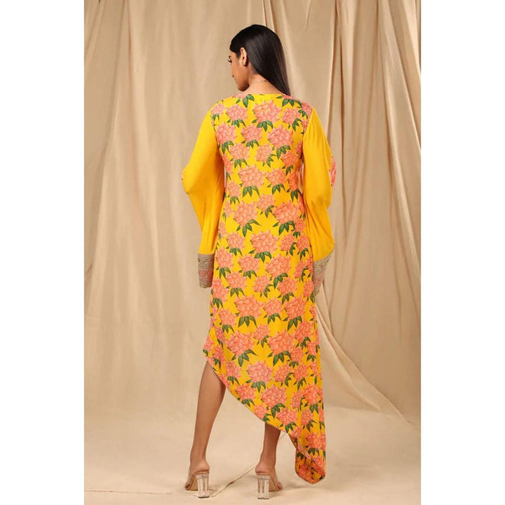 Masaba Sunshine Yellow Candy Swirl Kaftan (Set of 2)