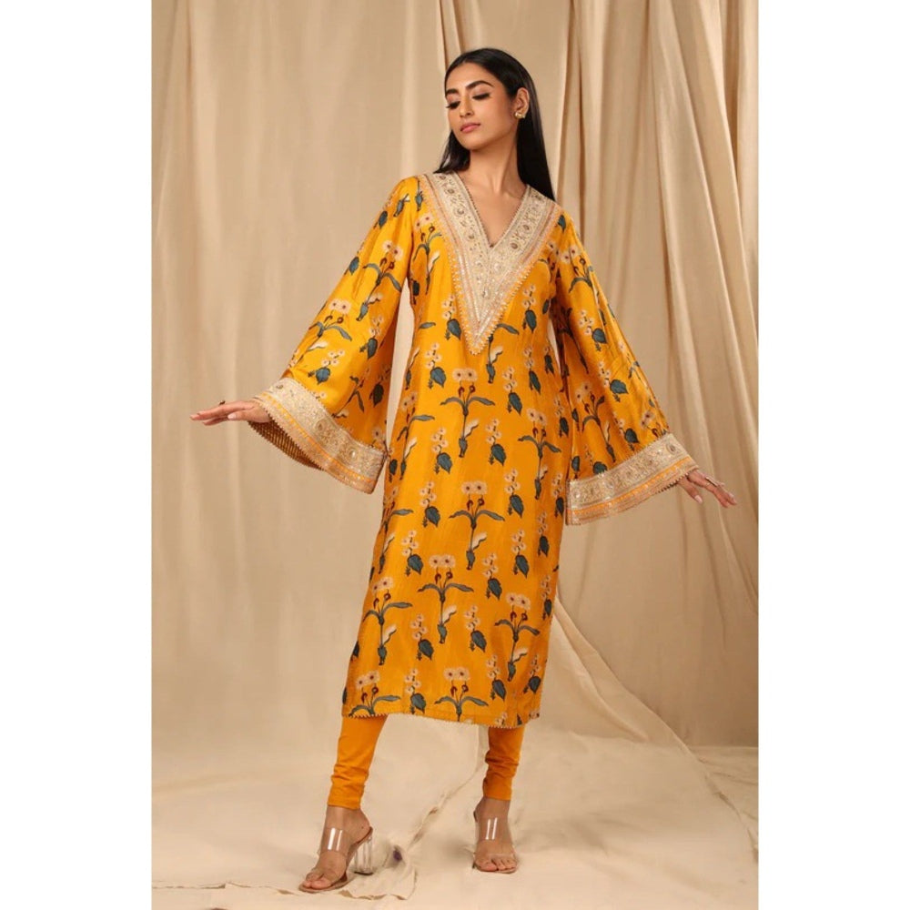 Masaba Mustard Spring Blossom Kurta (Set of 2)