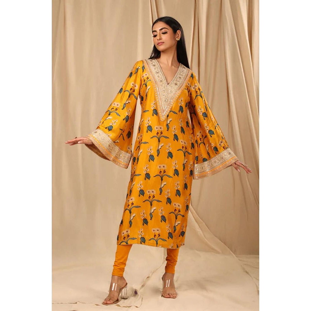 Masaba Mustard Spring Blossom Kurta (Set of 2)