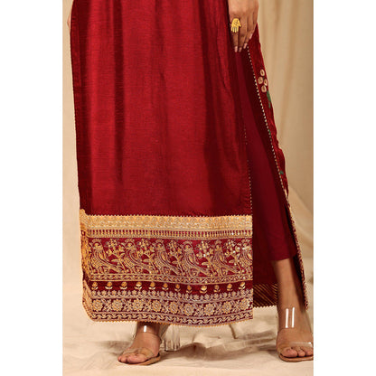 Masaba Red Spring Blossom Kurta (Set of 2)