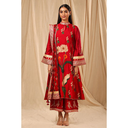 Masaba Red Spring Blossom Culotte (Set of 3)