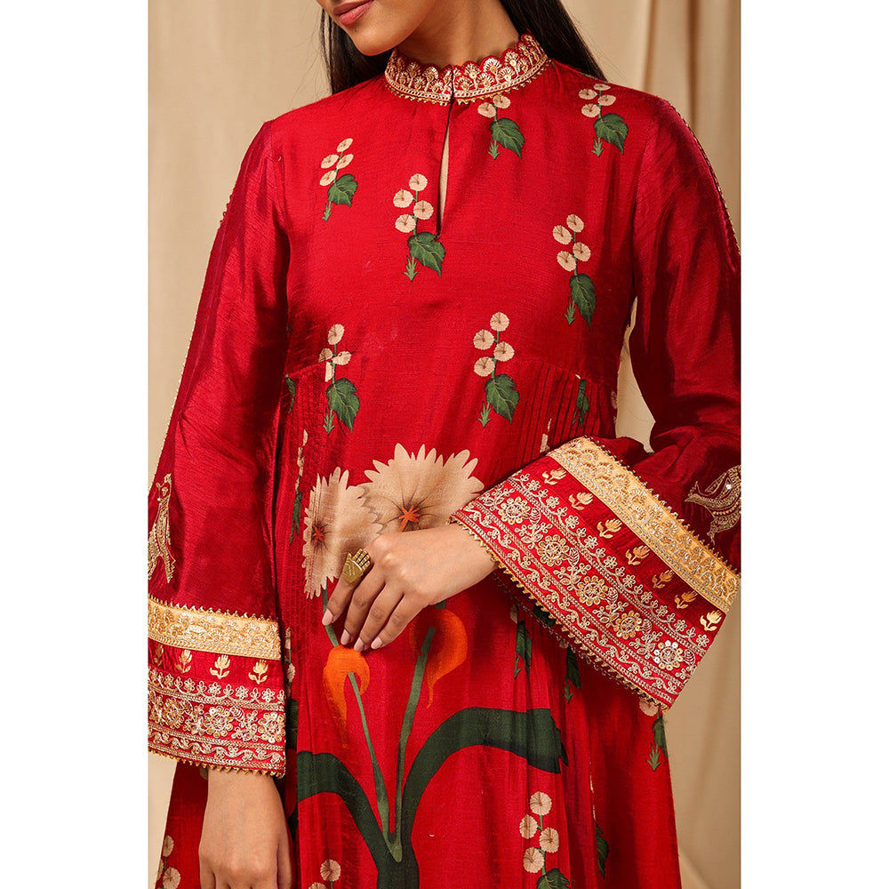 Masaba Red Spring Blossom Culotte (Set of 3)