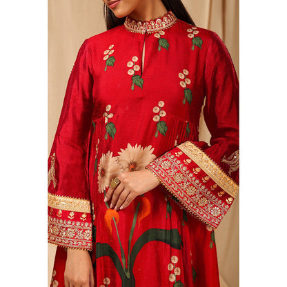 Masaba Red Spring Blossom Culotte (Set of 3)