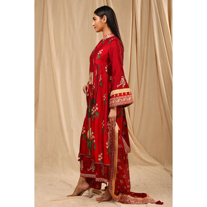 Masaba Red Spring Blossom Culotte (Set of 3)