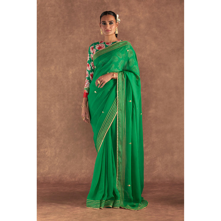 Masaba Green Berry Bloom Saree with Unstitched Blouse