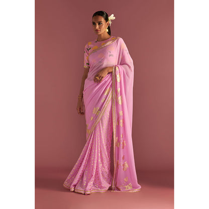 Masaba Blush Spring Bud Saree with Unstitched Blouse