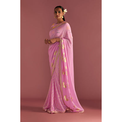 Masaba Blush Spring Bud Saree with Unstitched Blouse
