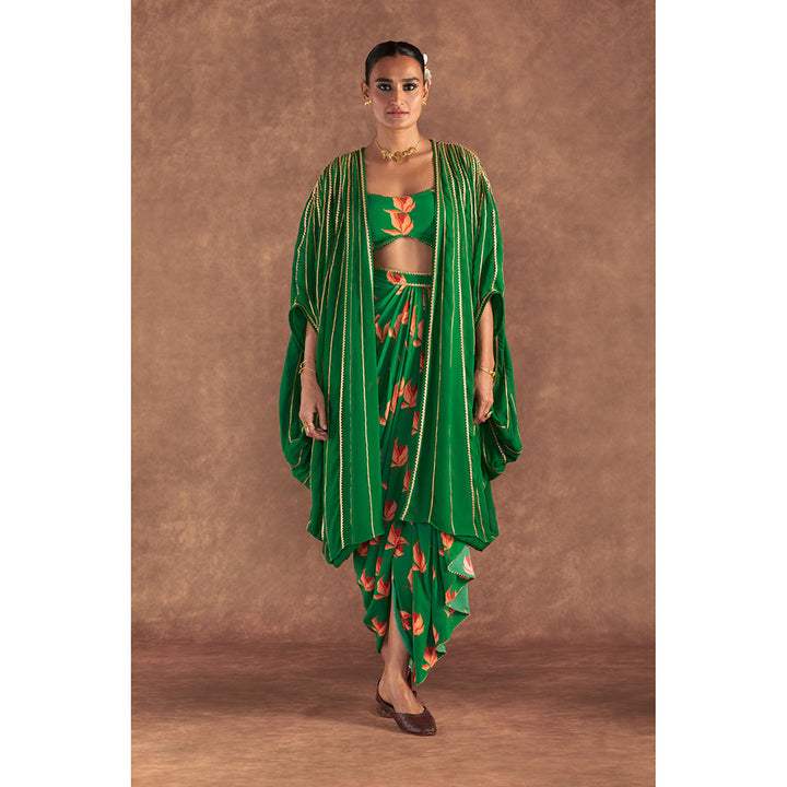 Masaba Green Nectar Cup Drape Skirt (Set of 3)