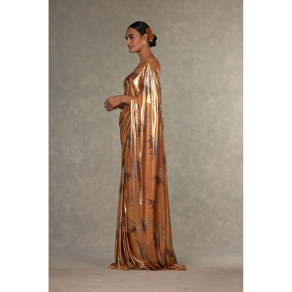 Masaba Ochre Masakali Saree with Unstitched Blouse