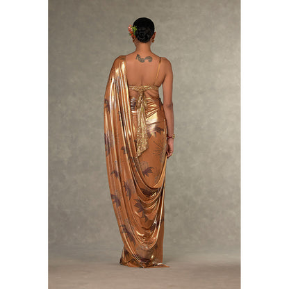 Masaba Ochre Masakali Saree with Unstitched Blouse