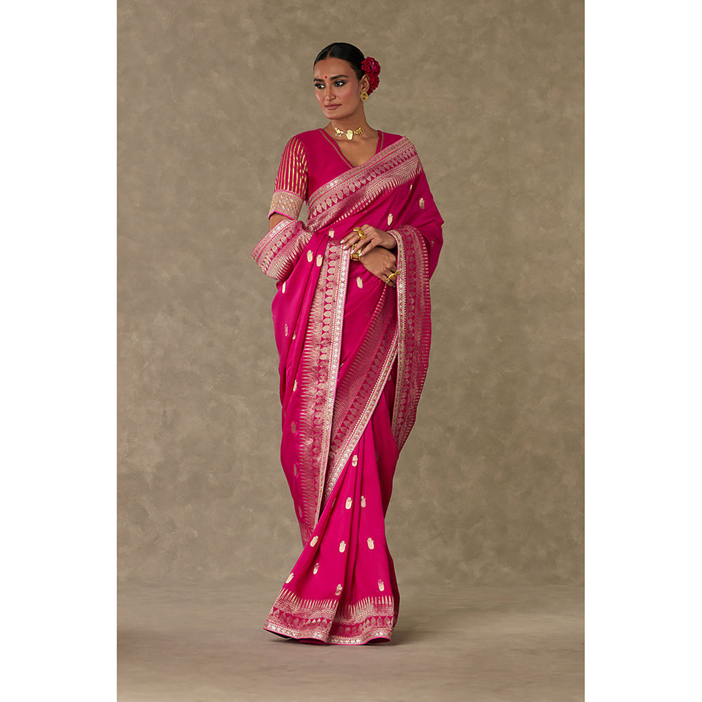 Masaba Magenta Haath Phool Saree with Unstitched Blouse
