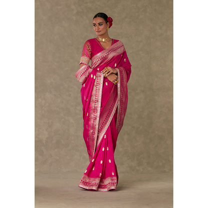 Masaba Magenta Haath Phool Saree with Unstitched Blouse