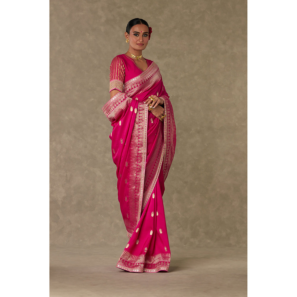 Masaba Magenta Haath Phool Saree with Unstitched Blouse