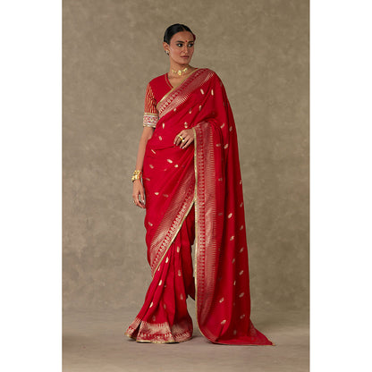 Masaba Red Haath Phool Saree with Unstitched Blouse